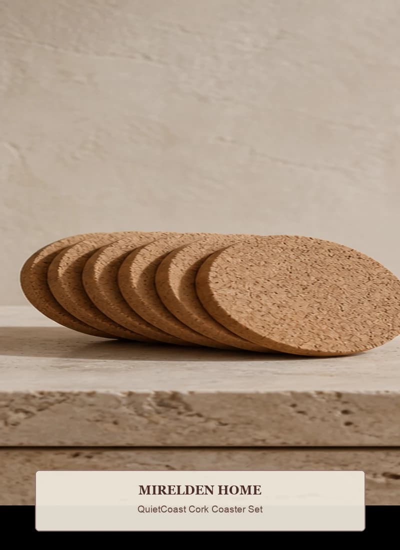 QuietCoast Cork Coaster Set by Mirelden Home